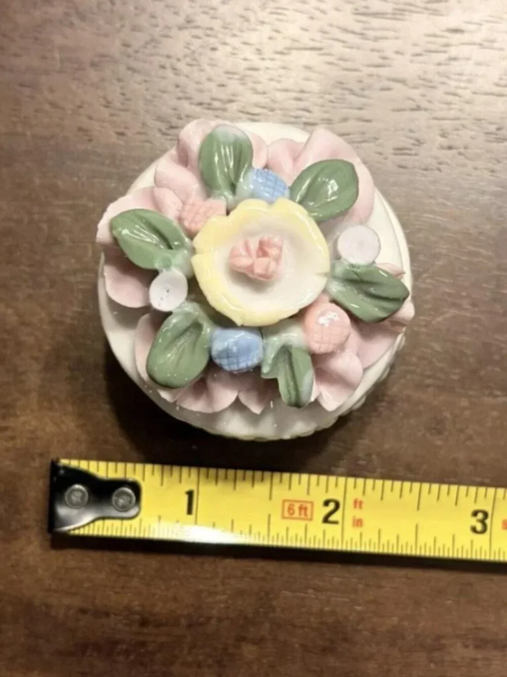 Tiny Vintage Floral Bone China Trinket Dish- No handle
